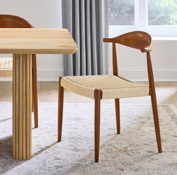 Home Decor - Rexton Light Walnut Wood Armless Dining Chairs, DR.Planzen, TRIBESIGNS WAY TO ORIGIN - Est Retail $1,227