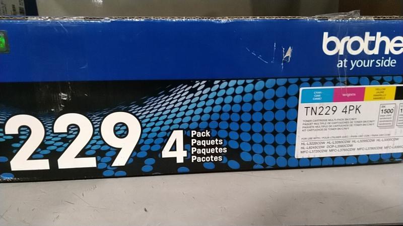 Brother TN229 4-Pack Standard-Yield Toner Cartridges - Black/Cyan/Magenta/Yellow - MSRP $289