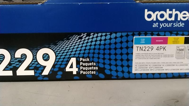 Brother TN229 4-Pack Toner Cartridges - MSRP $867