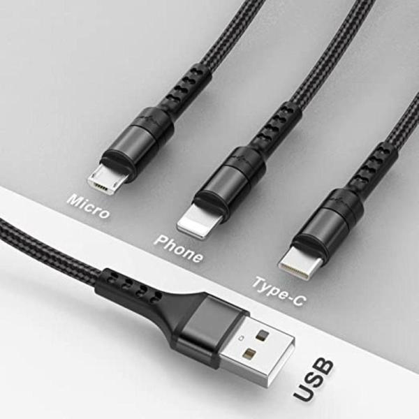 3-in-1 Universal Charging Cords for All Brands 1000 cables
