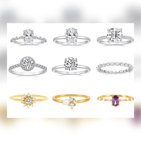 18KT Gold Plated Zirconia Fashion Rings & Stud Earrings