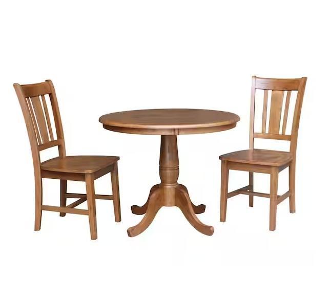 Home Decor - International Concepts Bourbon Oak Round Dining Table/Chairs, Hirsh, Carnegy Avenue - Est Retail $2,084