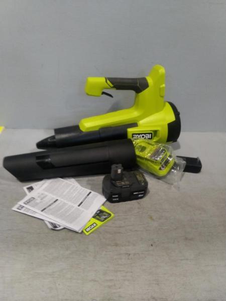 RYOBI ONE+ 18V 100MPH Cordless Battery Variable Speed Jet Fan Leaf Blower w/4.0 Ah Battery & Charger - MSRP $139