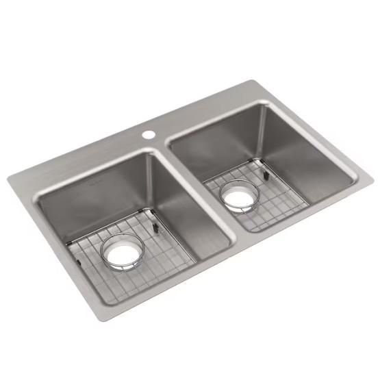 Elkay Stainless Steel Double Basin Kitchen Sink, Master Forge Kerosene Heater, Regalo Retractable Gate - MSRP $2,027