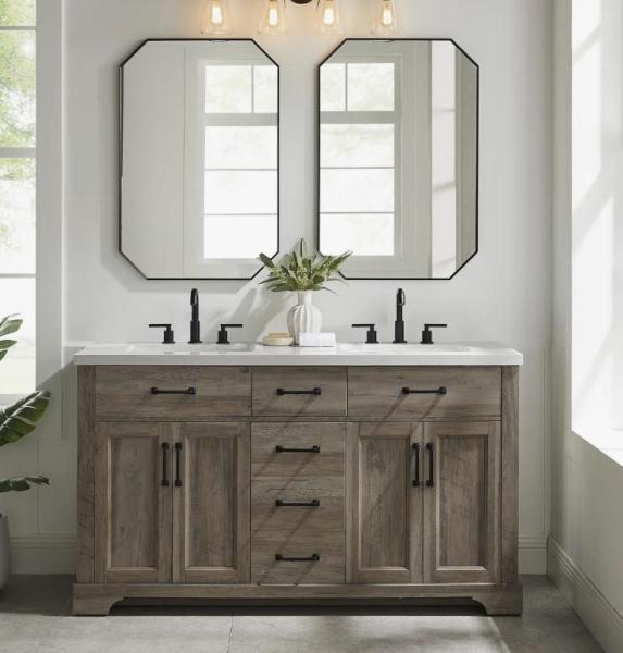 Lark Manor Burgoon 60" Double Bathroom Vanity Set - MSRP $1,179