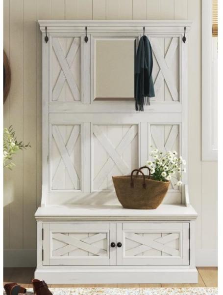 Furniture - Lana Hall Tree, Luxurious Dining Chair Button-Tufted Parsons Chairs, Farmhouse 98" TV Stand - MSRP $1,214