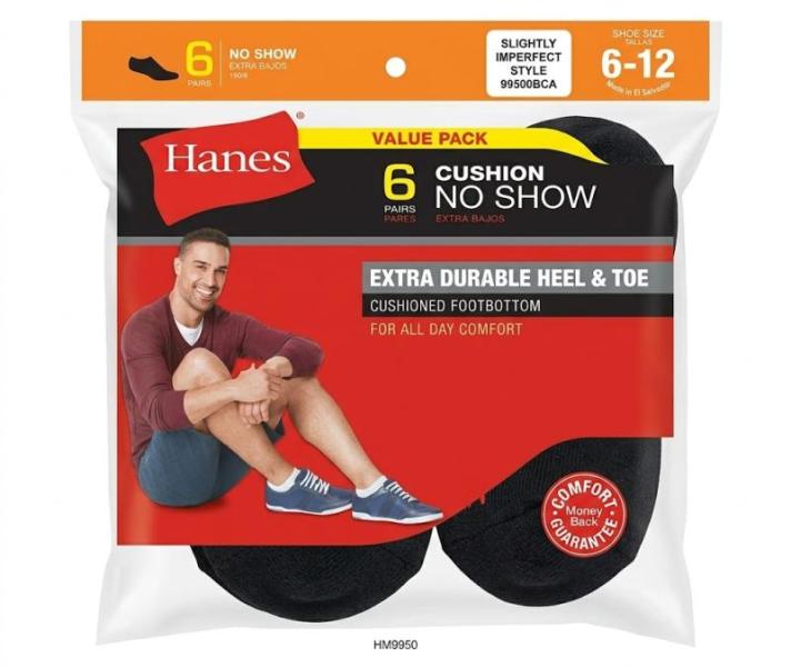 New Hanes Men's Low Cut Socks in 6 Pack - MSRP $14,850