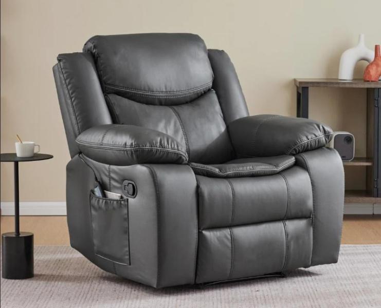 Furniture- Latitude Run Leather Recliner, Mercer41 Framed Mirror, Loon Peak Drawer Box - MSRP $970
