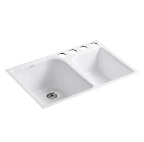 Kohler K-5931-4U-0 Cast Iron Kitchen Sink - MSRP $1,248