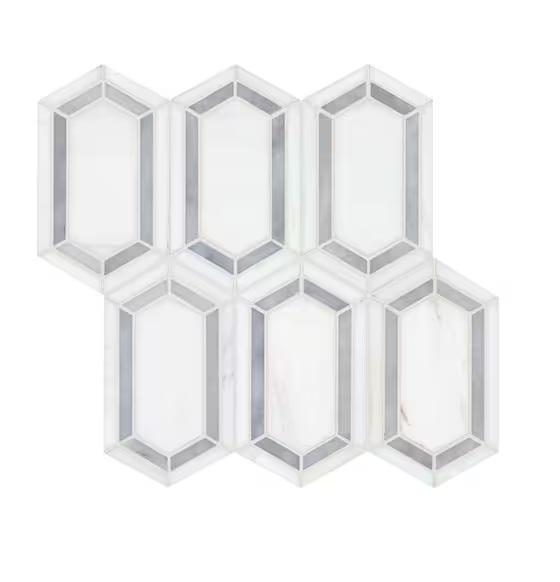 Flooring & Rugs - MSI Pavilion Picket Mosaic & Kendall Tempesta Porcelain Floor/Wall Tiles - Est Retail $926