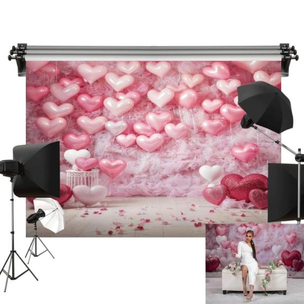 Camera - Kate Valentine Pink Heart Balloon Backdrop, YCUCUEI School Backdrop, PGSWEER Mardi Gras Backdrop - MSRP $2,431