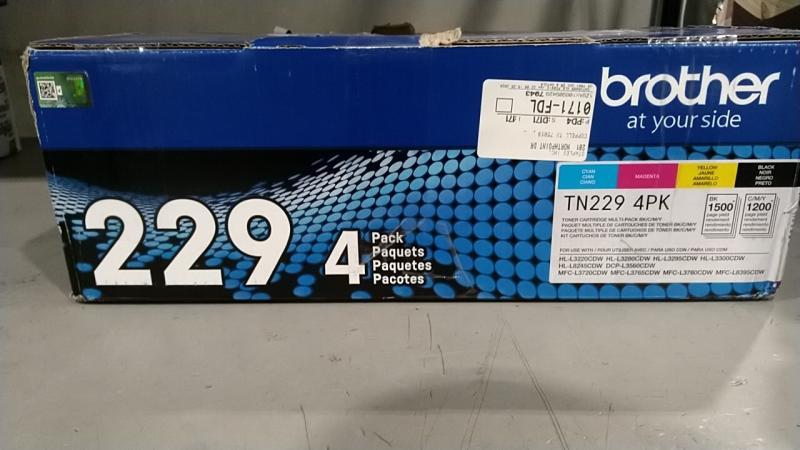 Brother TN229 4-Pack Standard-Yield Toner Cartridges - Black/Cyan/Magenta/Yellow - MSRP $289