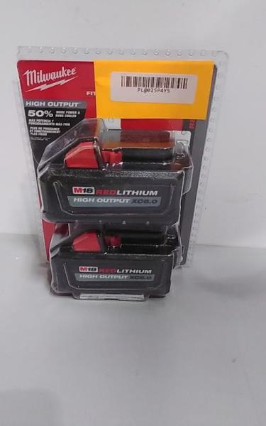 Milwaukee M18 18V Lithium-Ion High Output 6Ah Battery Pack 2pk - MSRP $299