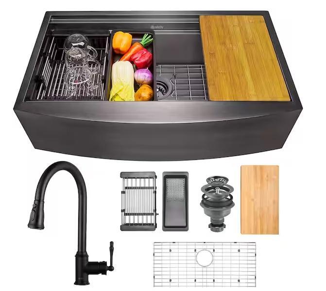 Plumbing - AKDY Kitchen Sink, SINKOLOGY, WELLFOR, Glacier Bay, VEVOR, SKYSHALO, KeonJinn, GLSLAND - Est Retail $2,875