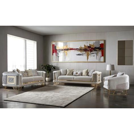 TRUCKLOAD - Furniture - Heink Velvet Living Room Set, Mabel Sleeper Sofa, Annamari TV Stand - MSRP $109,463