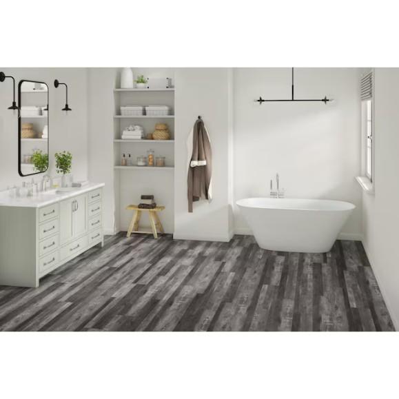 Flooring - Stainmaster Carbon Oak Vinyl Plank, Stainmaster Glacier Calacatta Vinyl Tile - MSRP $2,438