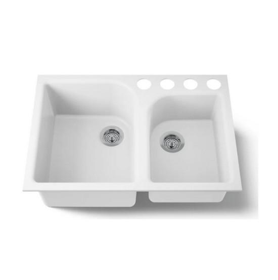 Kohler K-5931-4U-0 Executive Chef Enameled Cast-Iron Kitchen Sink - MSRP $1,248