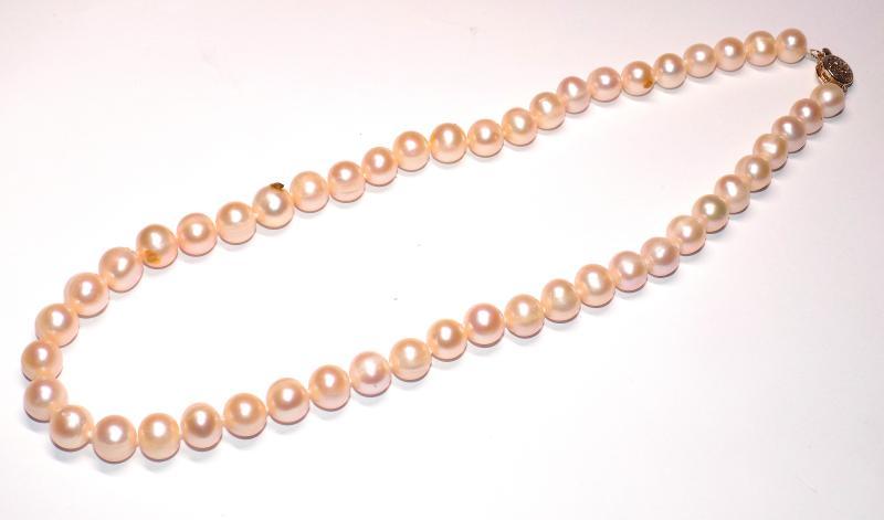 PINK 9 -10 mm SOUTH SEA PEARL NECKLACE AA 18 in.14K Gold $6,000 GIFT