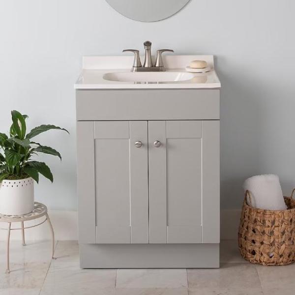 General Merchandise- Project Source Single Sink Bathroom Vanity, Lithonia Lighting LED Outdoor Area light - MSRP $2,773