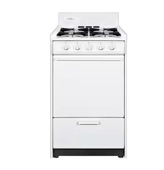 Summit Appliance 20in 2.5cu.ft Gas Range, White, WNM110P - Est Retail $737