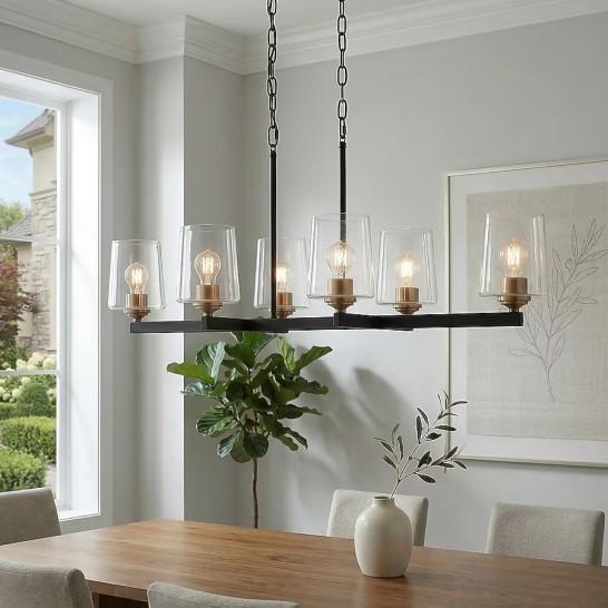 Whitlock Linear Chandelier, Bradberry Pendant Light, Teigen Pendant Light - MSRP $3,944