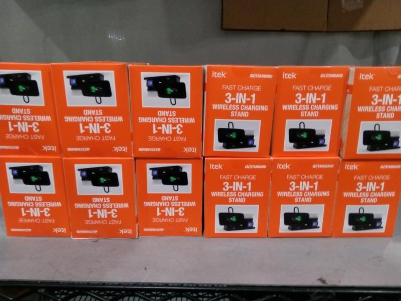 Six Packages of Itek 3in1 Wireless Charging Stands - MSRP $1,079
