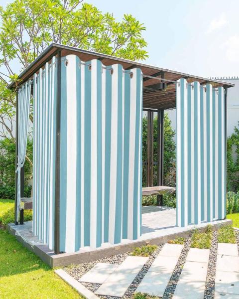 Home - Striped Outdoor Curtains, European Double Layer Curtains, Christmas Candles, Storage Drawer - MSRP $15,939