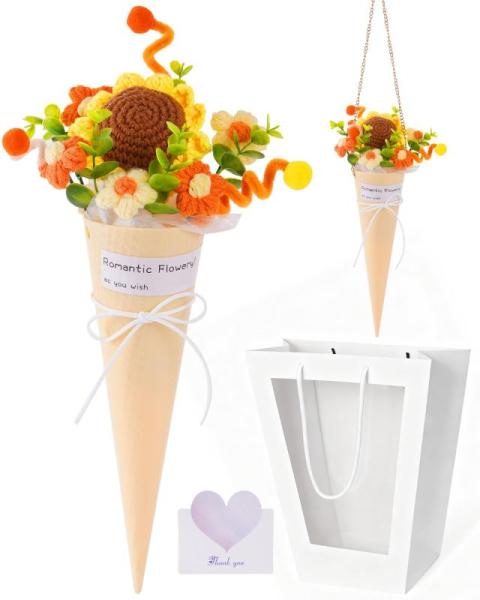 Home - Cudroza Crochet Flower Bouquet, Car Vacuum Cleaner, AuraGlaze Reindeer Figurines - MSRP $17,539