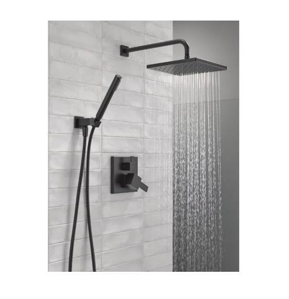 Housewares - Modern Raincan Square Shower System, Fabry 77.56" Faux Leather Convert Sofa, Indars Table - MSRP $3,058