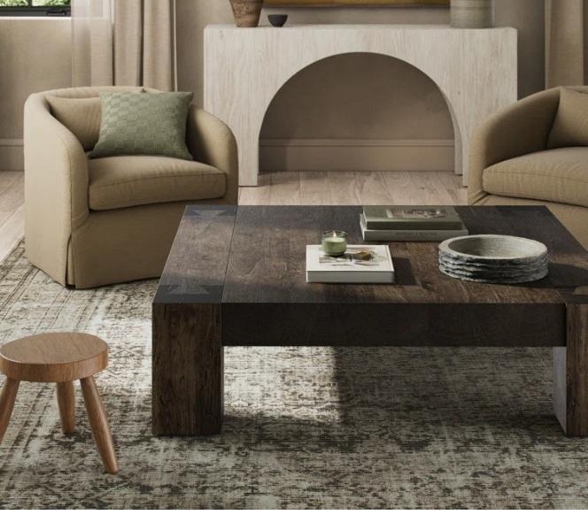 Truckload- Housewares- Trumann 4-Legs Coffee Table, Donnie 39'' Outdoor Acacia Chaise Lounges, Chandelier -MSRP $38,823