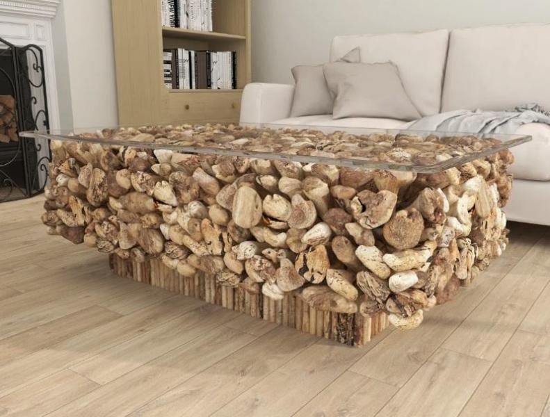 Truckload - Housewares - Daymar Driftwood Handmade Coffee Table, Wiseway Direct Vent Wood Pellets Stove - MSRP $41,762