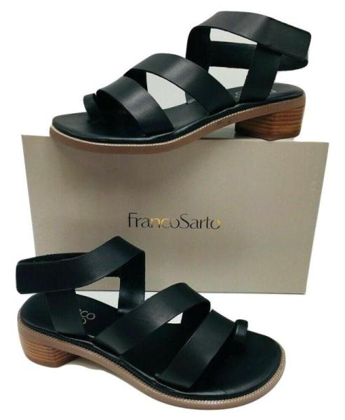 High-End Franco Sarto Laritza Black Leather Sandal $3600 (24 Pairs)