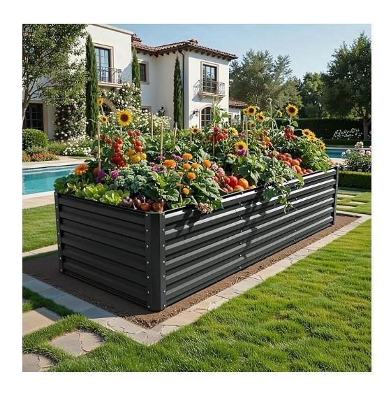 YITAHOME 96x48x24in Galvanized Raised Garden Bed Kit, VASAGLE Set of 2 Bar Stools, Foristrail Folding Chaise -MSRP $909