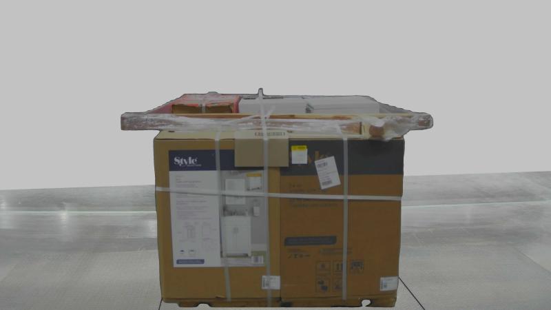 Allen+Roth Platform 9pc Glue Up Alcove Shower Surround, Project Source Dover 36in True White Sink Vanity - MSRP $2,322