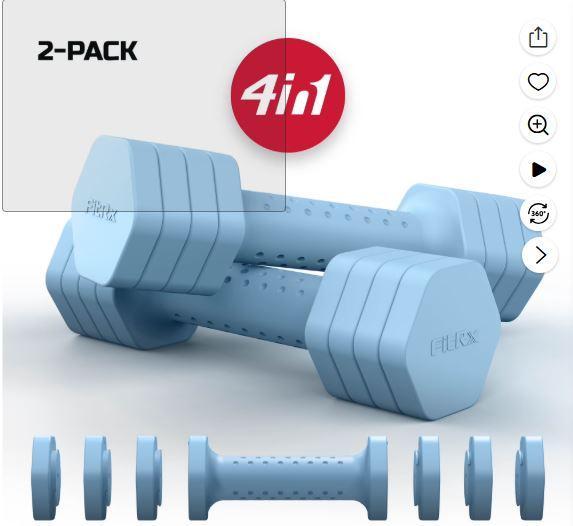 Fitrx Adjustable Dumbbell Set of 2 in Blue - MSRP $15,696