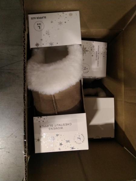 General Merch - Festive Voice Women's Slippers, Brookstone Smores Kit, Hallmark Christmas Cards - MSRP $10,499