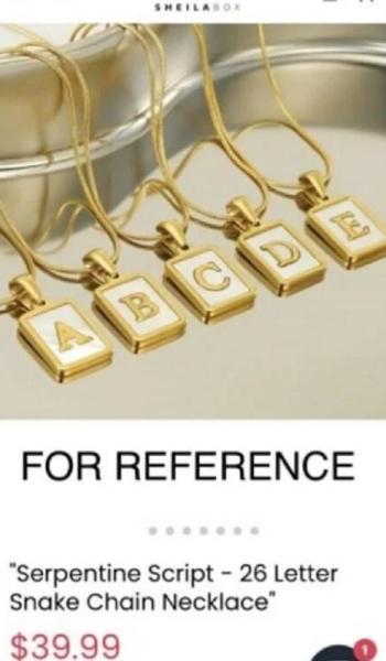 (160) Initial Pendant with Necklace 18k Gold Filled MSRP $ 6,400.00