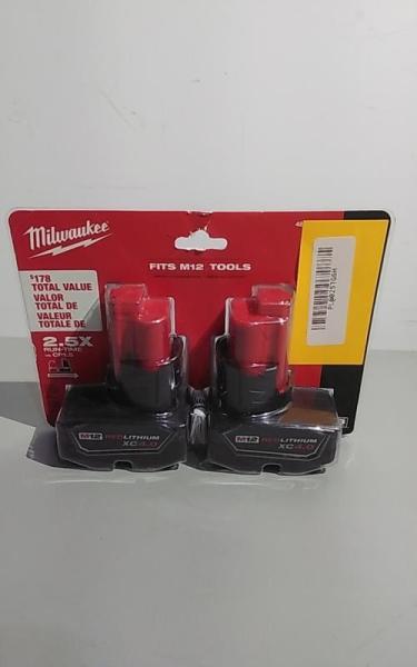 Milwaukee M12 12V Lithium-Ion XC Extended Capacity 4.0Ah Battery Pack 2pk - MSRP $149