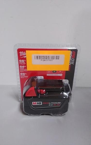 Milwaukee M18 18V 5.0Ah Lithium-Ion XC Extended Capacity Battery Pack - MSRP $169