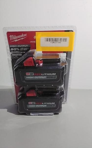 Milwaukee M18 18V Lithium-Ion High Output 6.0Ah Battery Pack 2pk - MSRP $299