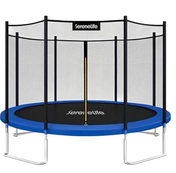 SereneLife 8ft Outdoor Trampoline w/Safety Net Enclosure, VEVOR 15ft Round Above Ground Pool Liner, HOTEEL -MSRP $1,020