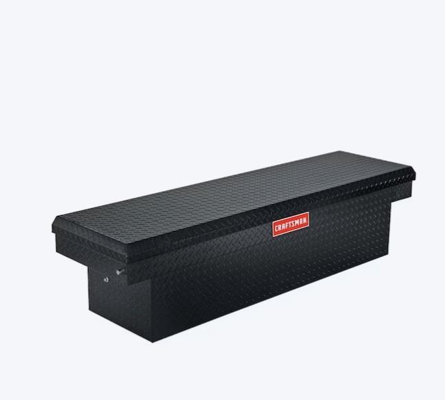 CRAFTSMAN Matte Black Aluminum Crossover Truck Toolbox, Style Selections Mirrored Arched Medicine Cabinet - MSRP $2,381