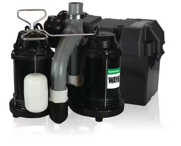 Plumbing - Wayne Upgraded 1/2HP Combination Battery Backup System, Glacier Bay, KeonJinn, FUFU&GAGA - Est Retail $3,667
