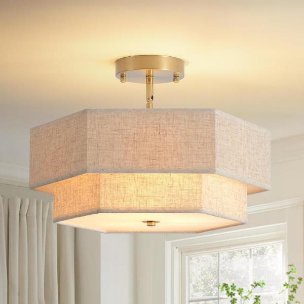 Home Improvement-  InterMaka Modern Semi Flush Mount Ceiling Light, Faibra 23.23" Black Crystal Chandelier- MSRP $6,816