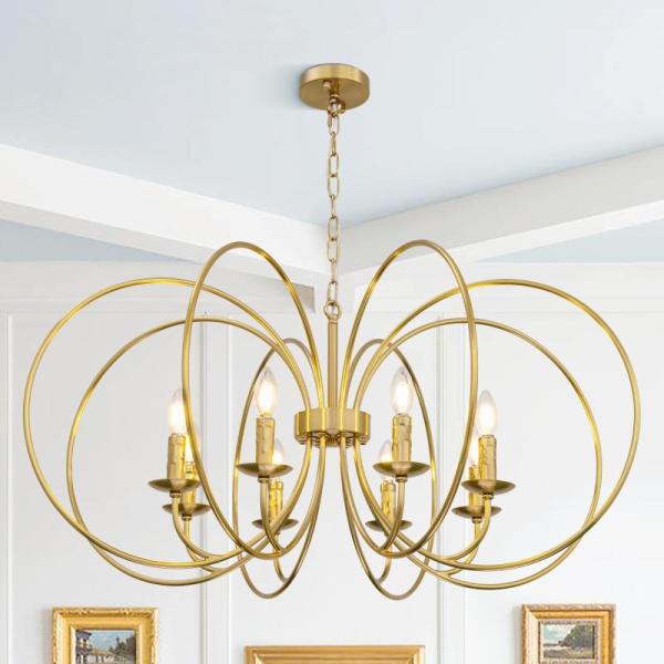 Home Improvement- Wellmet Gold Vintage Chandelier, Savey'Sley Farmhouse Ceiling Fan, Jonsi Vanity Lights - MSRP $13,343
