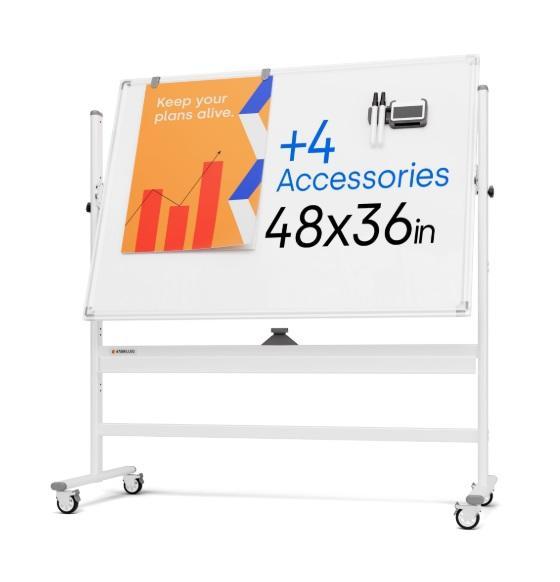 Rolling 48x36 Portable Magnetic Dry Erase Board, Meliusly Permanently Installed Sleeper Sofa Support Board -MSRP $3,287