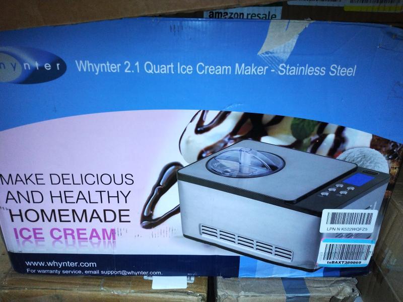 Whynter Ice Cream Machine, Fandelier Ceiling Fan, NLDD Folding Mattress - MSRP $2,883