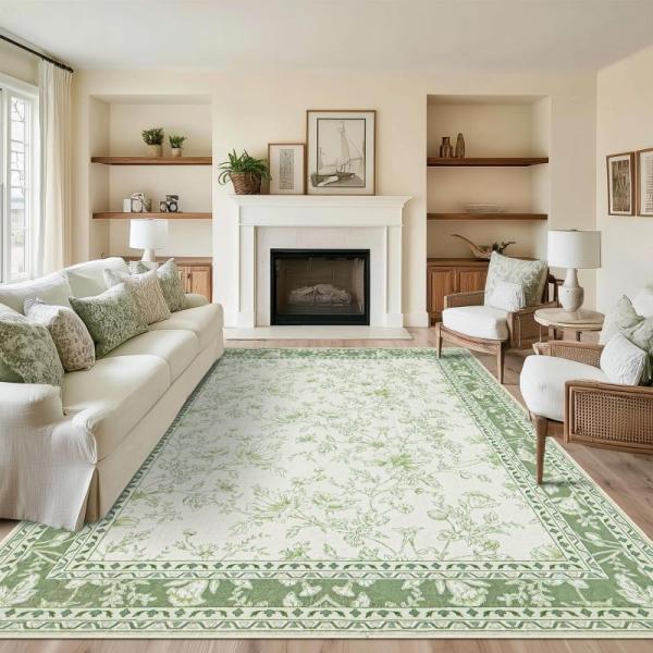 Furniture - BileeHome Floral Area Rug, Siiloom Entryway Area Rug, Bellsall Floating Shelves - MSRP $2,711