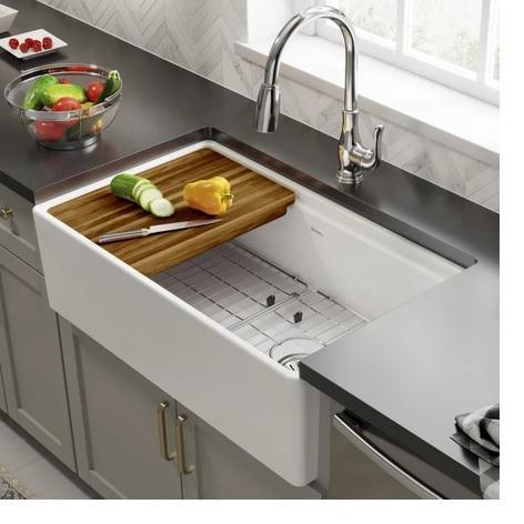 Elkay SWUF13320CBWH Fireclay Kitchen Sink - MSRP $1,259