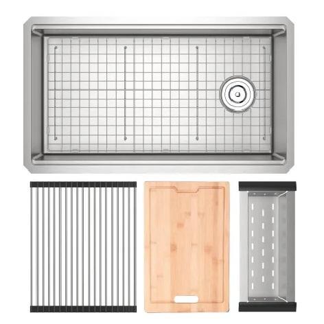 Rohl RUWUM3319WSSB Stainless Steel Kitchen Sink - MSRP $1,589